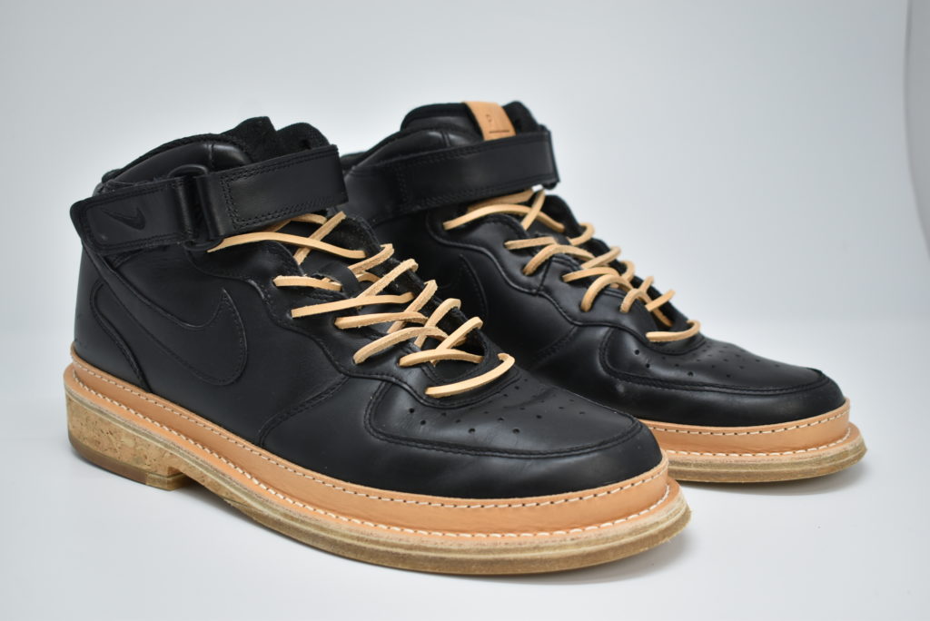 PETERSON STOOP/NIKE Air Force Mid Black Tan Leather Cork Sole